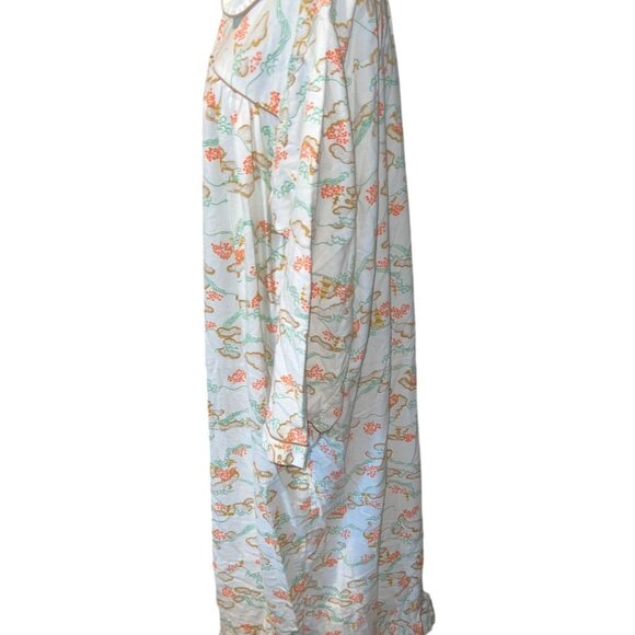 Vintage Miss K Floral Nightgown With Ruffle Hem & Peter Pan Collar - Picture 2 of 7